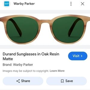Warby Parker Durand W 308 Glasses Oak Rain Matte